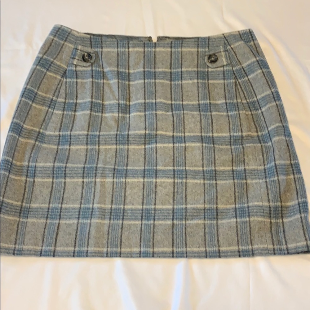 Banana Republic wool/polyester blend plaid skirt